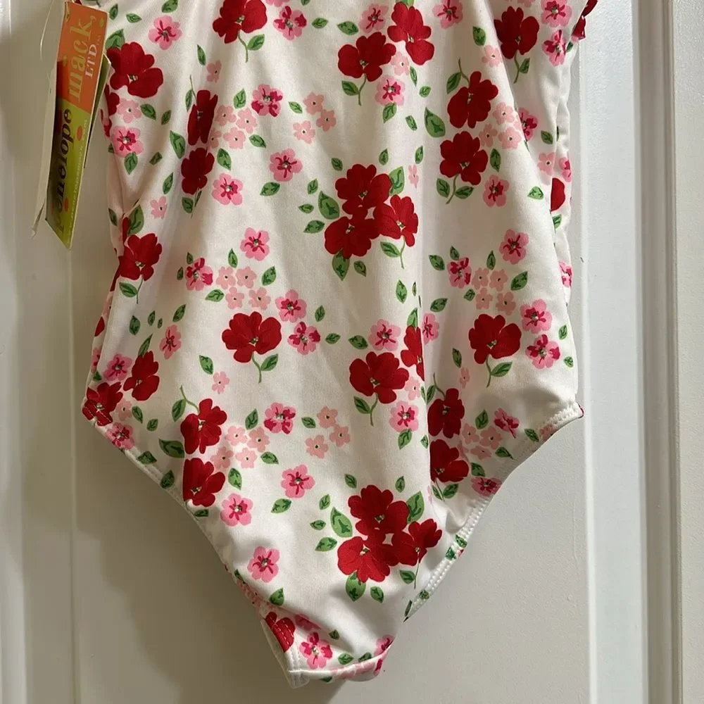 Penelope Mack Hibiscus Print One Piece Swimsuit NEW Size 6